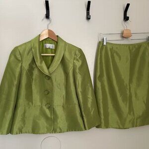 LE SUIT Silk Skirt Suit (Two-Piece Set)
